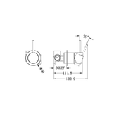 Mecca Shower Nero Mixer 60mm Handle Up Plate - Gunmetal